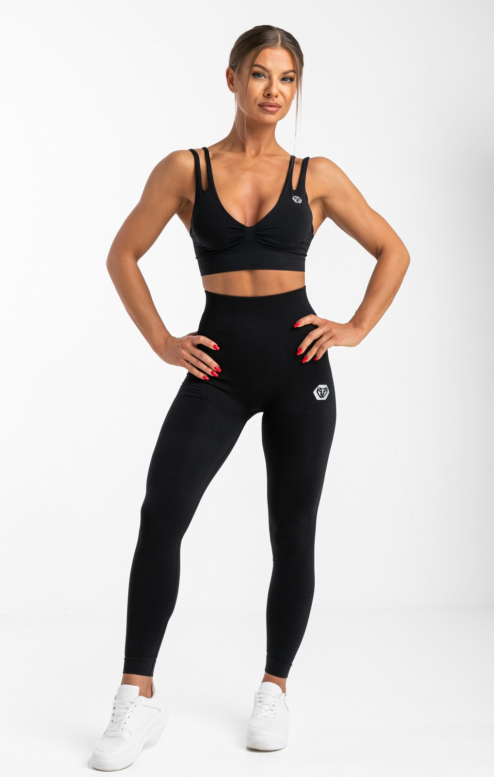 Bas Bleu Livia classic push-up body shaping leggings - made in EU, Black