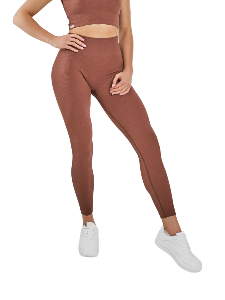 Legginsy Bezszwowe Seamless Comfy Stripes Chocolate