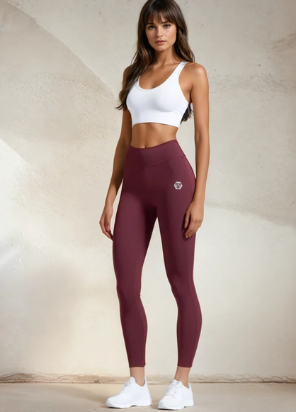 Legginsy Bezszwowe Push Up Burgund