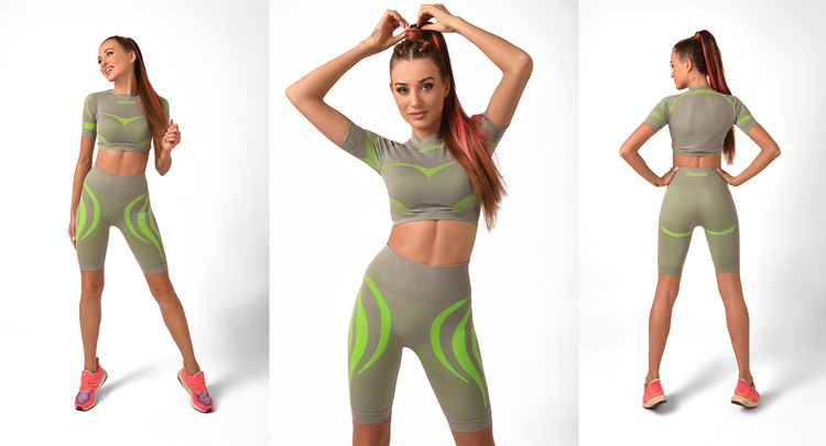 Top Bezszwowy GREY FLUO WARRIOR